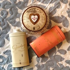 Final Days Final price! Avon powder cannisters, vintage powder puff jar